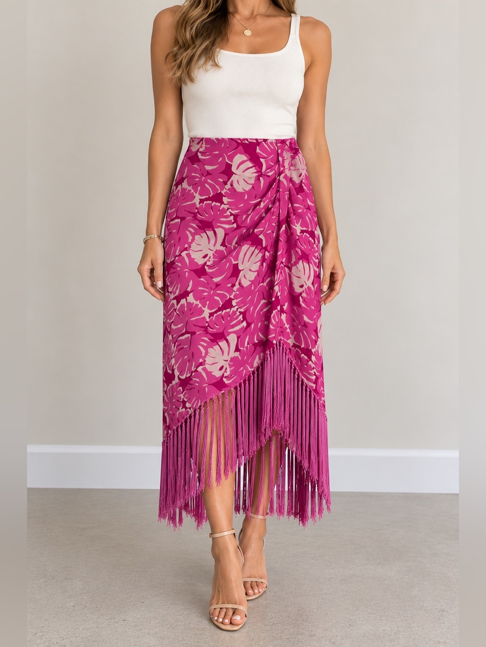 MICHAEL Michael Kors | Azalea Tassel Fringe 100% Silk Skirt - 10